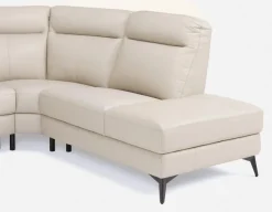 BILLIE right-facing 100% leather power reclining sectional sofa