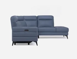 BILLIE right-facing 100% leather power reclining sectional sofa