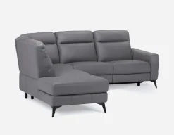 BILLIE right-facing 100% leather power reclining sectional sofa