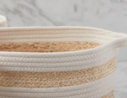 BUONO set of 3 maize and cotton rope baskets