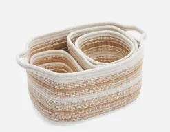 BURELLE set of 4 cotton rope and jute baskets
