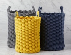 BURON set of 4 maize and cotton rope baskets