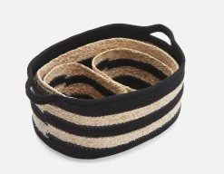 BURON set of 4 maize and cotton rope baskets