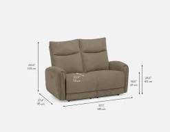 CALVERO contemporary power-reclining loveseat with usb port