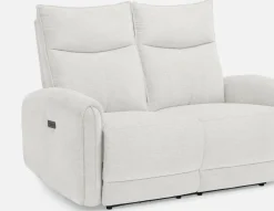 CALVERO contemporary power-reclining loveseat with usb port