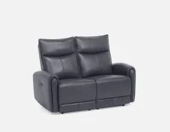 CALVERO contemporary power-reclining and glider 100% leather armchair with usb port