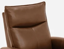 CALVERO contemporary power-reclining and glider 100% leather armchair with usb port