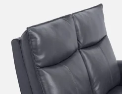 CALVERO contemporary power-reclining 100% leather loveseat with usb port