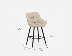 CAMILA elegant counter stool 66 cm