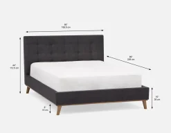 CARME mid-century modern tufted upholstered queen size bed