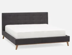 CARME mid-century modern tufted upholstered king size bed