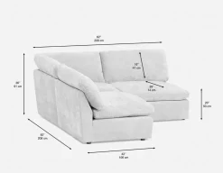 CHABLIS 3-pc modular interchangeable sofa