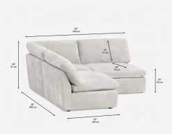 CHABLIS 3-pc modular interchangeable sofa