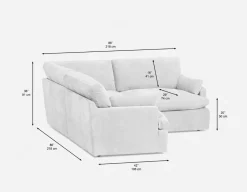 CHABLIS 3-pc modular interchangeable sofa