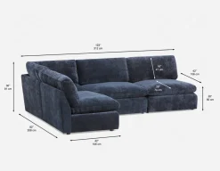 CHABLIS 4-pc modular interchangeable sofa