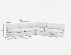 CHABLIS 5-pc modular interchangeable sofa