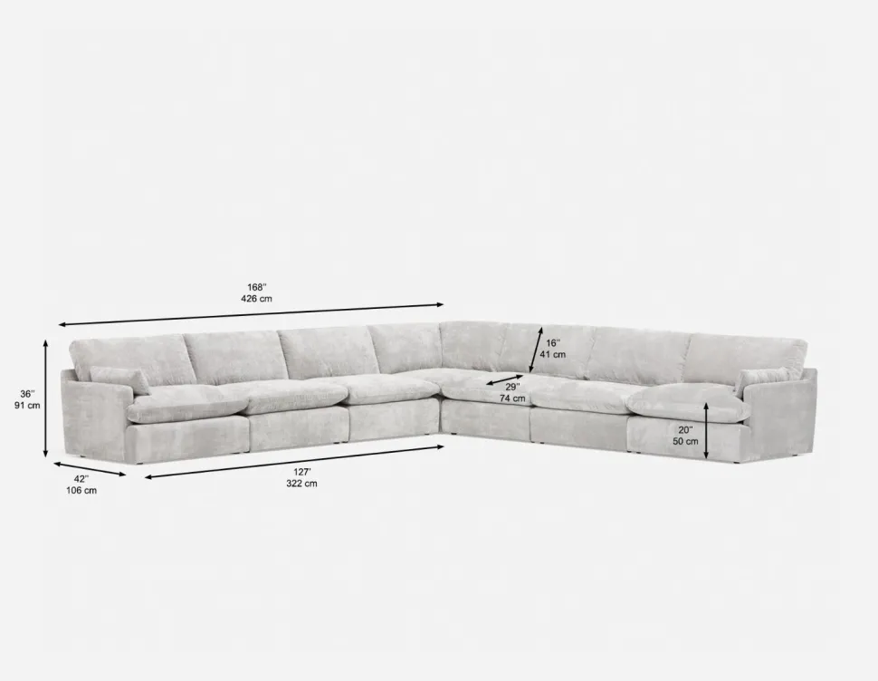 CHABLIS 7-pc modular interchangeable sofa