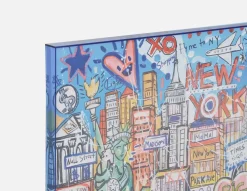 CITY JFK acrylic shadow box art 85 x 110 cm