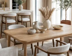 DALTON rustic farmhouse extendable acacia wood dining table 180cm