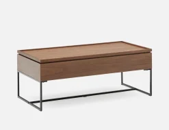 DAMIAN wood veneer lift-top coffee table with storage 84 cm