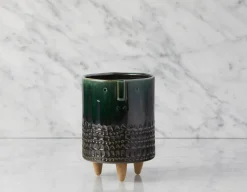 DASH planter with wood stand 21 cm