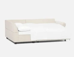 DELPHINE traditional left-facing sectional sofa-bed with storage