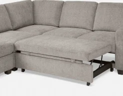 DELPHINE traditional left-facing sectional sofa-bed with storage