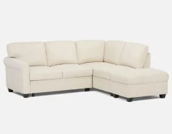 DELPHINE traditional left-facing sectional sofa-bed with storage