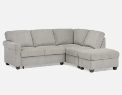 DELPHINE traditional left-facing sectional sofa-bed with storage