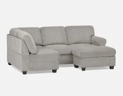 DELPHINE traditional left-facing sectional sofa-bed with storage