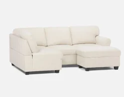 DELPHINE traditional left-facing sectional sofa-bed with storage