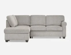 DELPHINE traditional left-facing sectional sofa-bed with storage