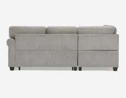 DELPHINE traditional left-facing sectional sofa-bed with storage