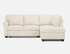 DELPHINE traditional right-facing sectional sofa-bed with storage