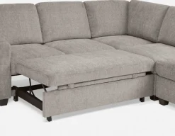 DELPHINE traditional right-facing sectional sofa-bed with storage
