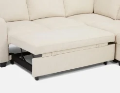 DELPHINE traditional right-facing sectional sofa-bed with storage