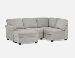 DELPHINE traditional right-facing sectional sofa-bed with storage
