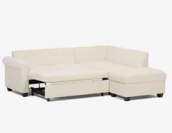 DELPHINE traditional right-facing sectional sofa-bed with storage