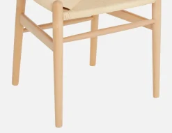 DENMARK beech wood and paper cord dining chair