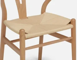DENMARK beech wood and paper cord dining chair