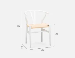 DENMARK beech wood and paper cord dining chair