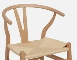 DENMARK beech wood and paper cord dining chair
