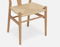 DENMARK beech wood and paper cord dining chair