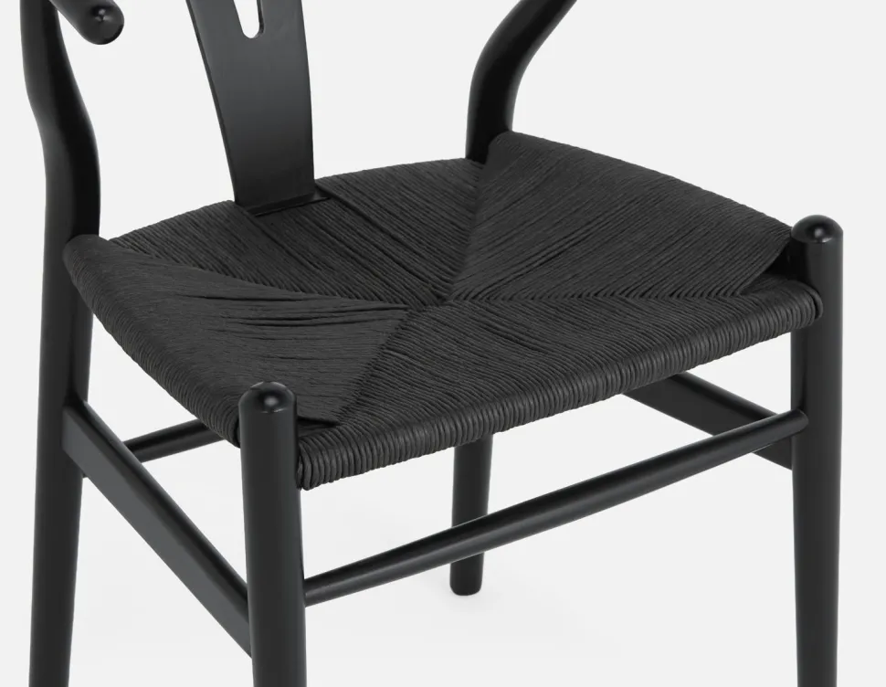 DENMARK beech wood and paper cord dining chair