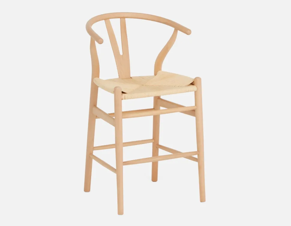 DENMARK beech wood and paper cord dining chair