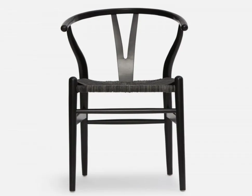 DENMARK beech wood and paper cord dining chair