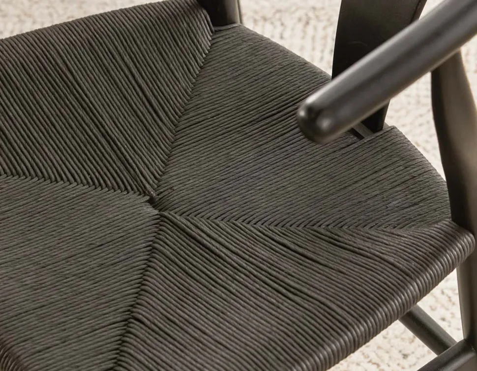 DENMARK beech wood and paper cord dining chair