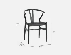 DENMARK beech wood and paper cord dining chair