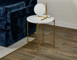 DENVER round marble end table 45cm