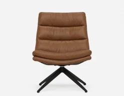 DORADA 100% leather swivel armchair